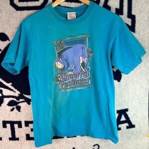Disney Eeyore Blue Short Sleeve Tee Faded Small Vintage Y2K